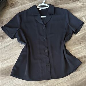 Oak&Fort Black Button-Up Top